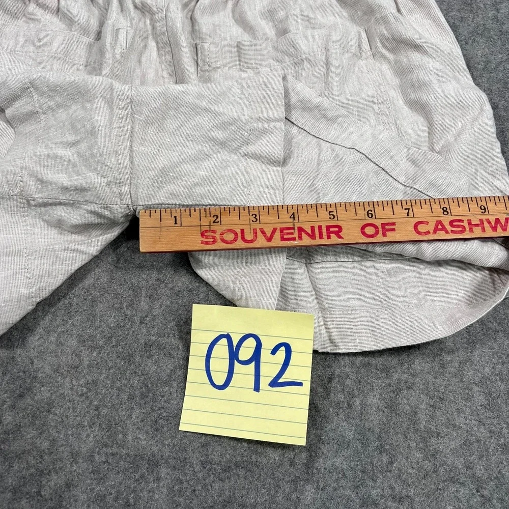 Lou & Grey For Loft Gray High Waisted‎ Linen Chino Shorts Women's Size Small